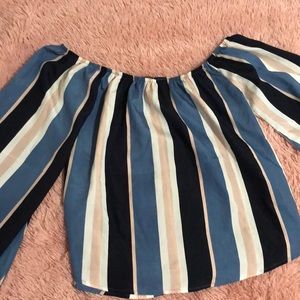 Off the shoulder striped top